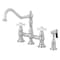Kingston Brass KS3271PXBS Restoration 8" Bridge Kitchen Faucet W/ Sprayer, Chrome KS3271PXBS - alternate 1